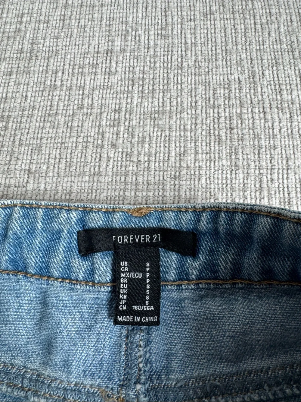 Forever 21 Light Wash Denim Mini Skirt